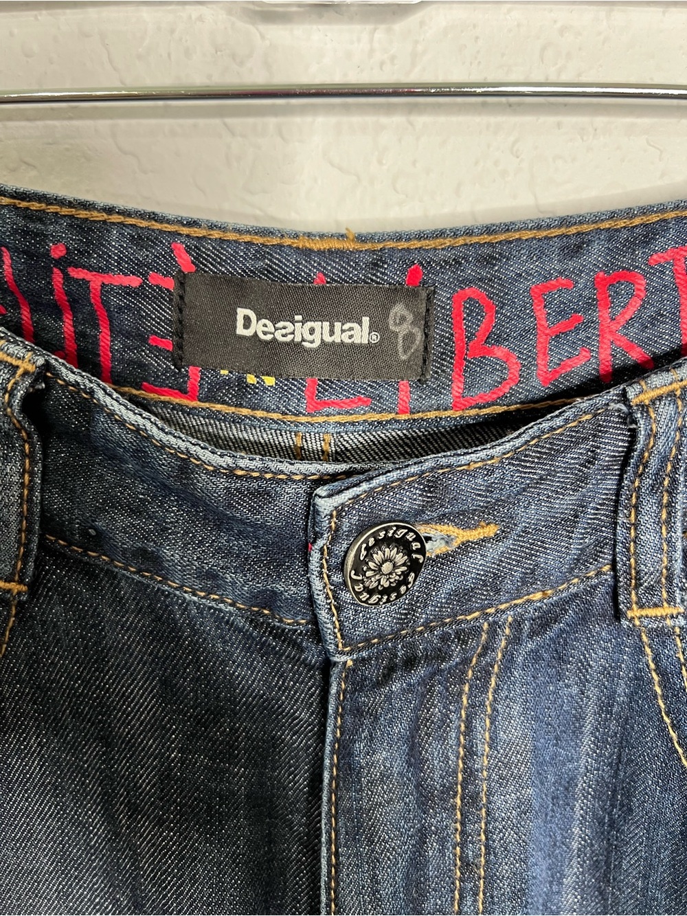 Desigual Super Wide Leg Jeans Women’s Size 28 Flare High Waisted C - Picture 5 of 15